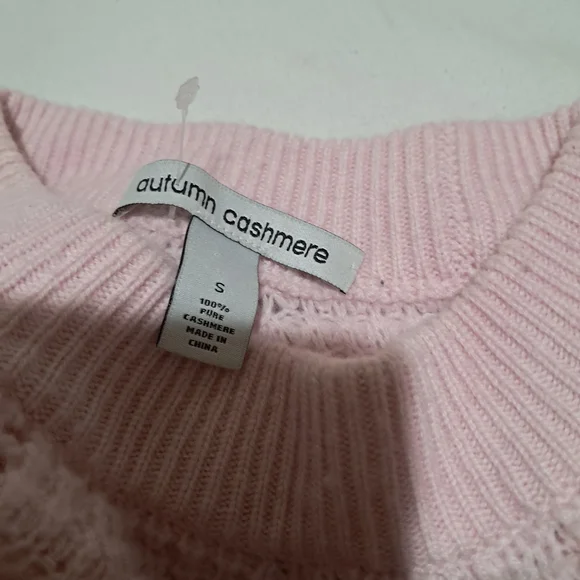 Authentic Autumn Pure Cashmere Pink Waffle Knit Sweater - Size S - Picture 9 of 14